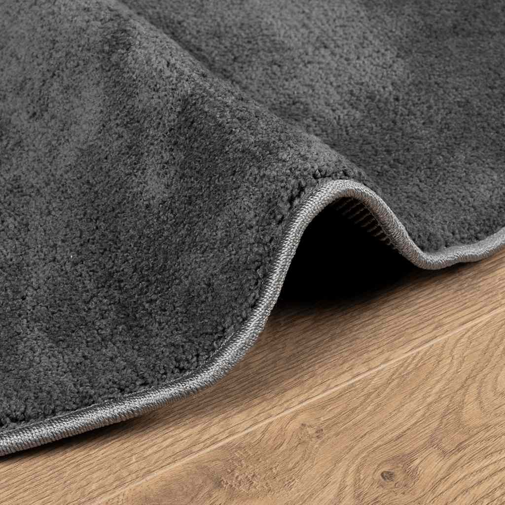 Teppich OVIEDO Kurzflor Anthrazit 120x120 cm