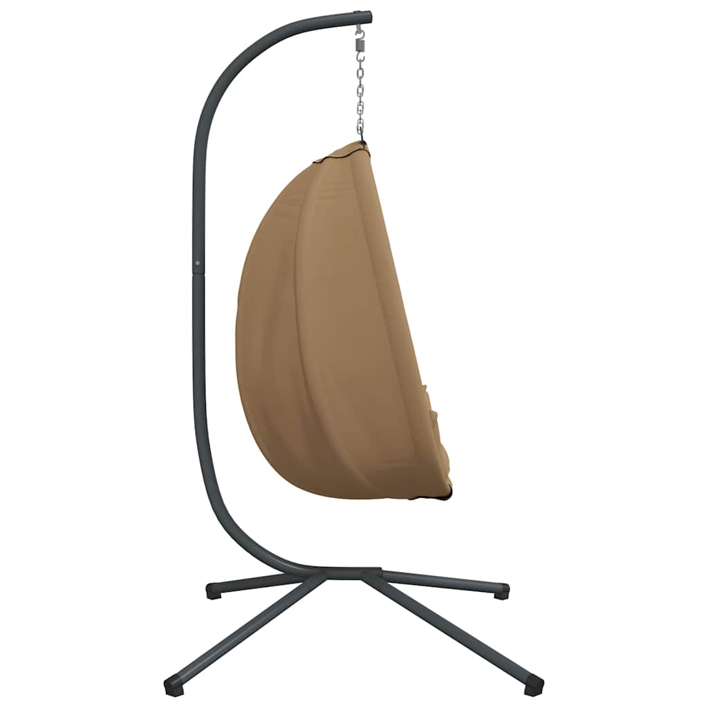 Hängesessel Ei-Design mit Ständer Anthrazit Rattan und Stahl