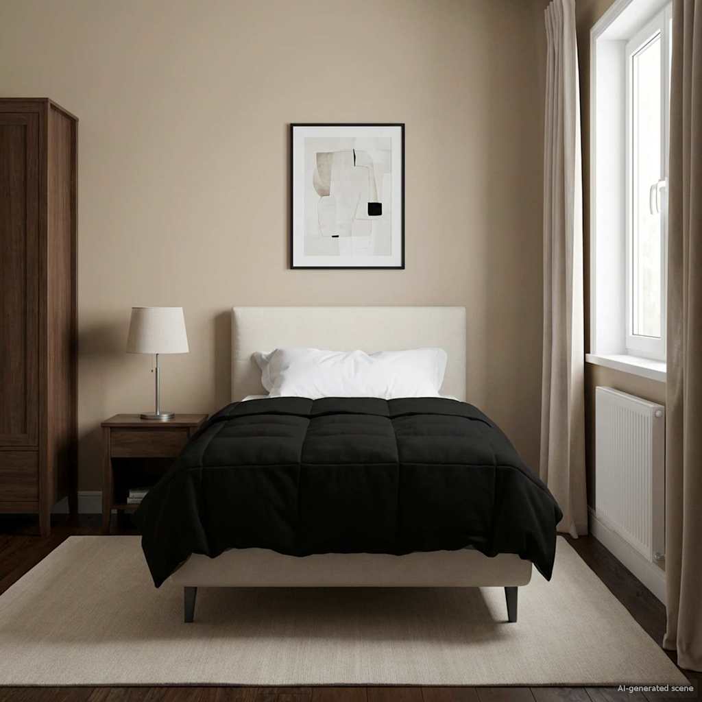 Sommerdecke Gesteppt Anthrazit 135 x 200 cm Mikrofaser