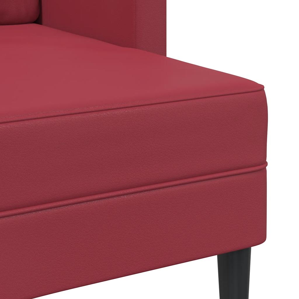 2-Sitzer-Sofa mit Chaiselongue L-förmig Schwarz 125 cm Kunstleder