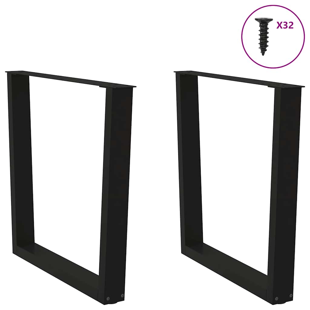 Couchtischbeine V-Form 2 Stück Schwarz 30x(30-31,3) cm Stahl