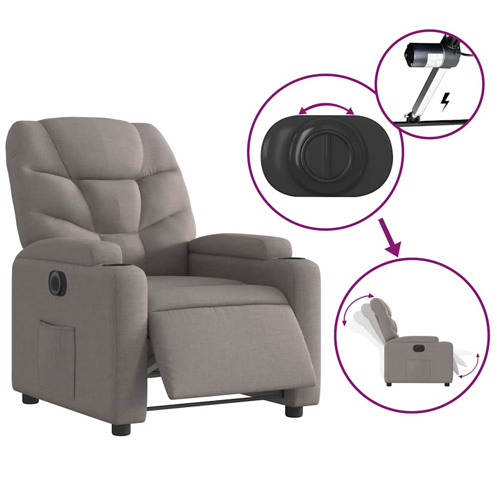 Relaxsessel Elektrisch Dunkelgrau Stoff
