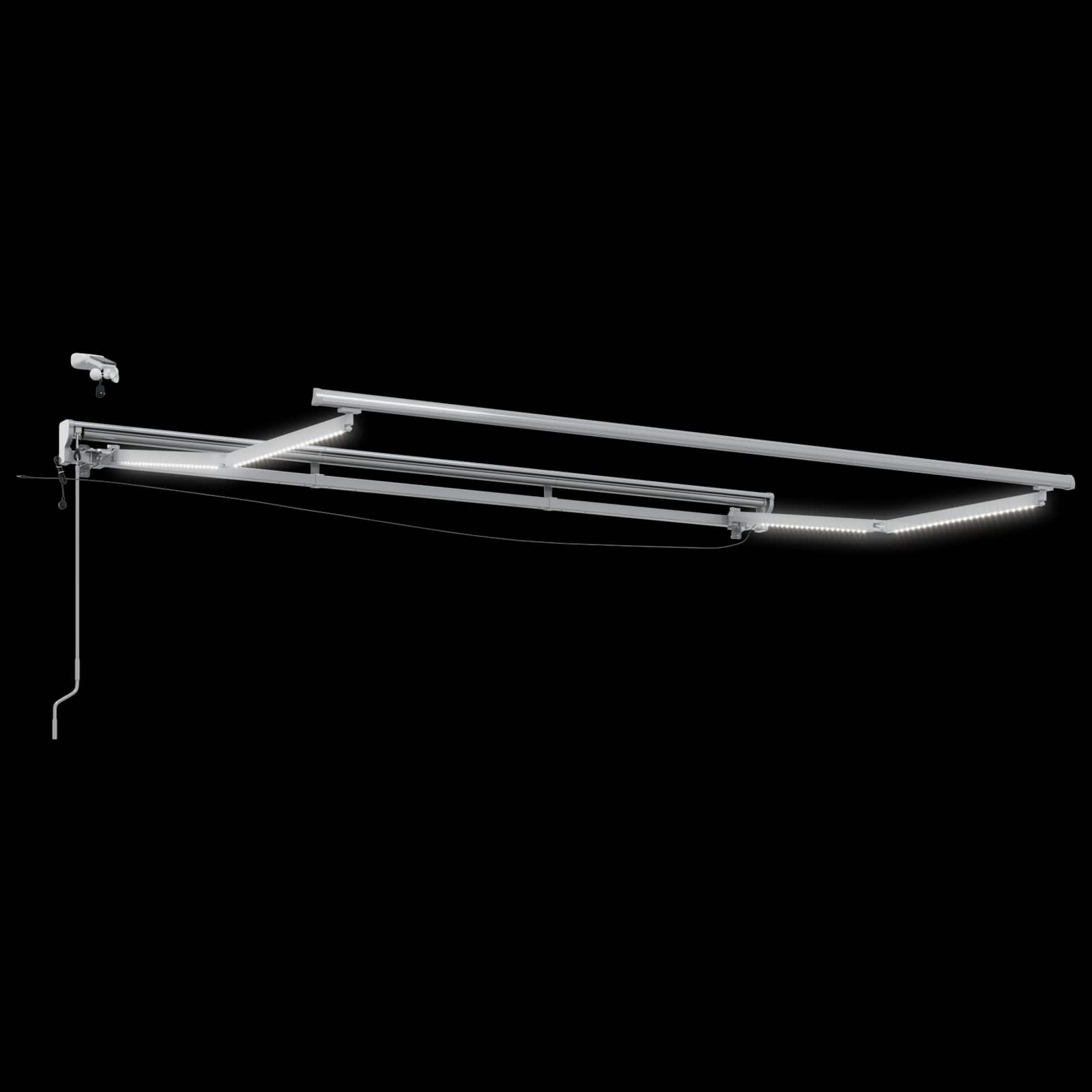 Elektrische Markisenrahmen mit LEDs Weiß 2,5 x 2 m Aluminium