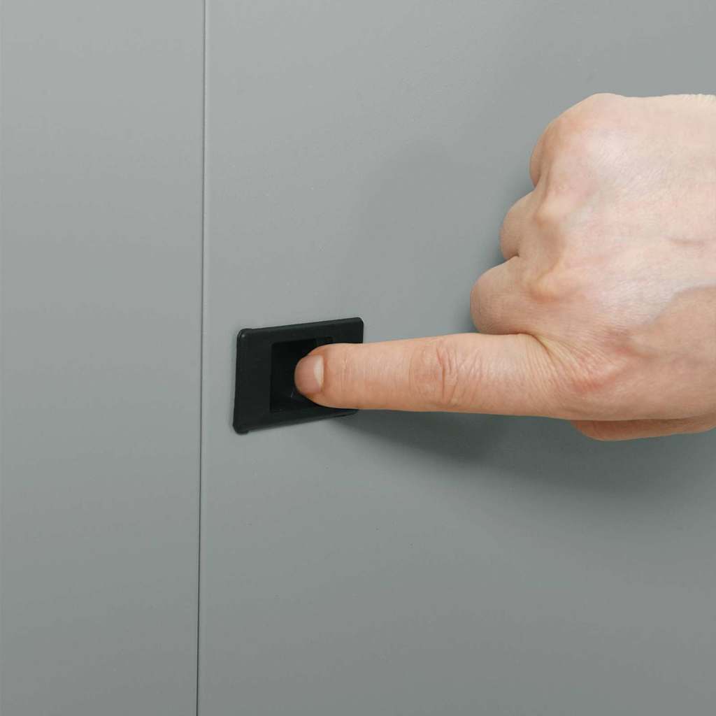 Netzwerkschrank mit Speicher Grau 60 x 45 x 28 cm Stahl