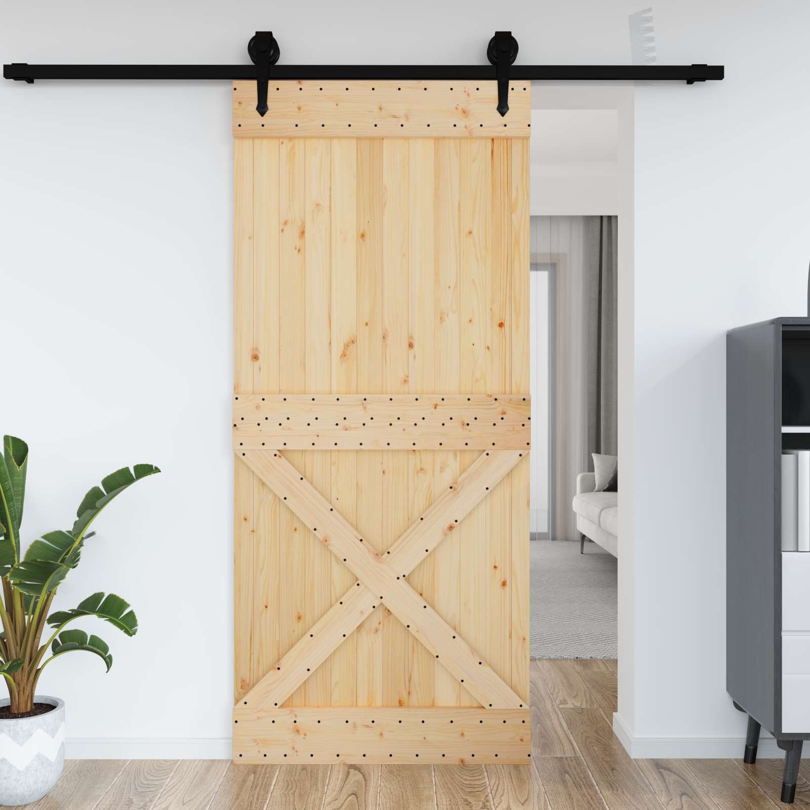 Tür NARVIK Natur 80 x 210 cm Massivkiefer