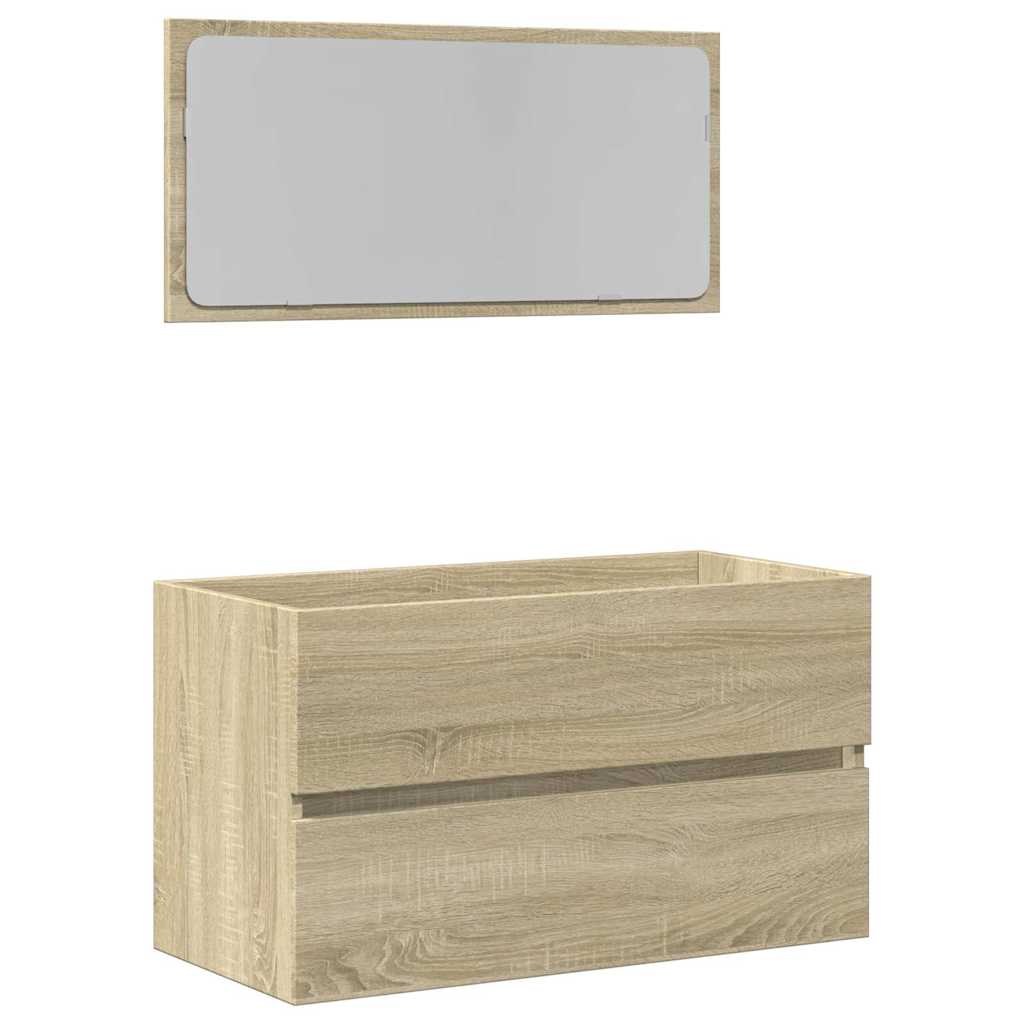 2-tlg. Badmöbel-Set Weiß Holzwerkstoff