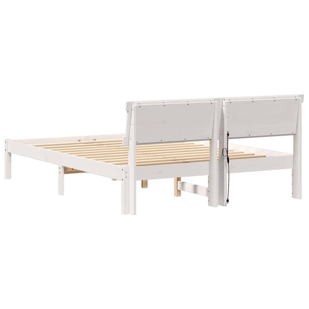 Bettgestell mit Kopfteil Braun 200 x 200 cm Massivholz Kiefer
