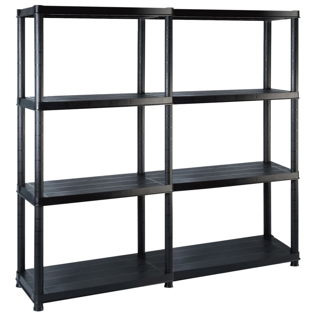 Lagerregal 4-Tier Schwarz 61x30,5x130 cm Kunststoff