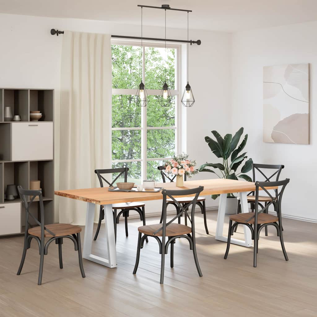 Couchtischbeine V-Form 2 Stück Schwarz 30x(30-31,3) cm Stahl