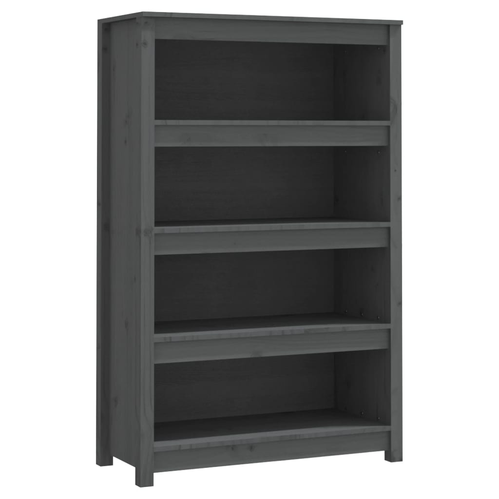 Bücherregal Grau 80x35x68 cm Massivholz Kiefer