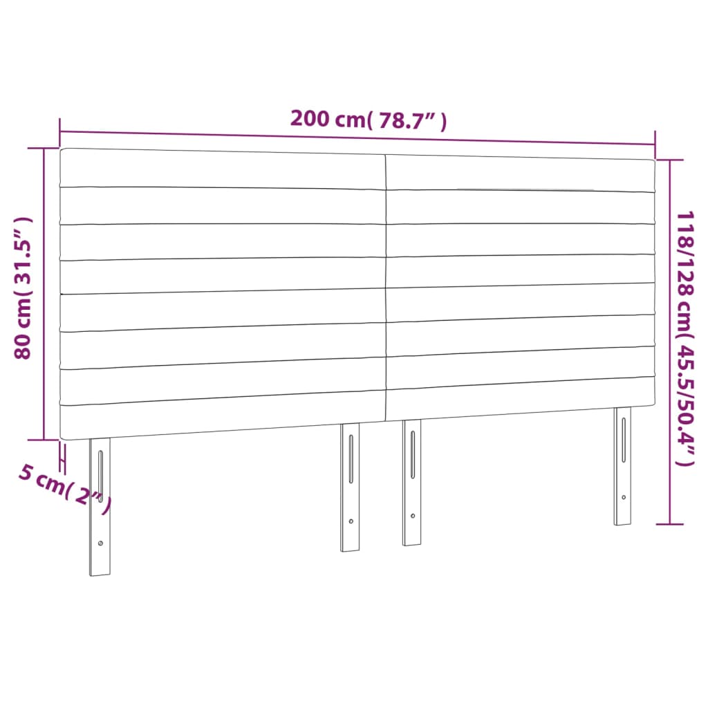 Kopfteil Hellgrau 80x5x118/128 cm Stoff