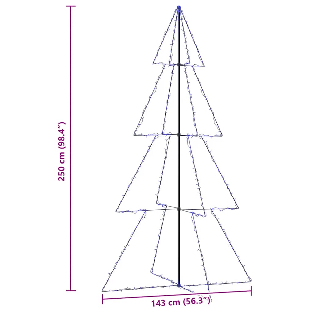 Weihnachtsbaum in Kegelform 160 LEDs Indoor & Outdoor 78x120 cm