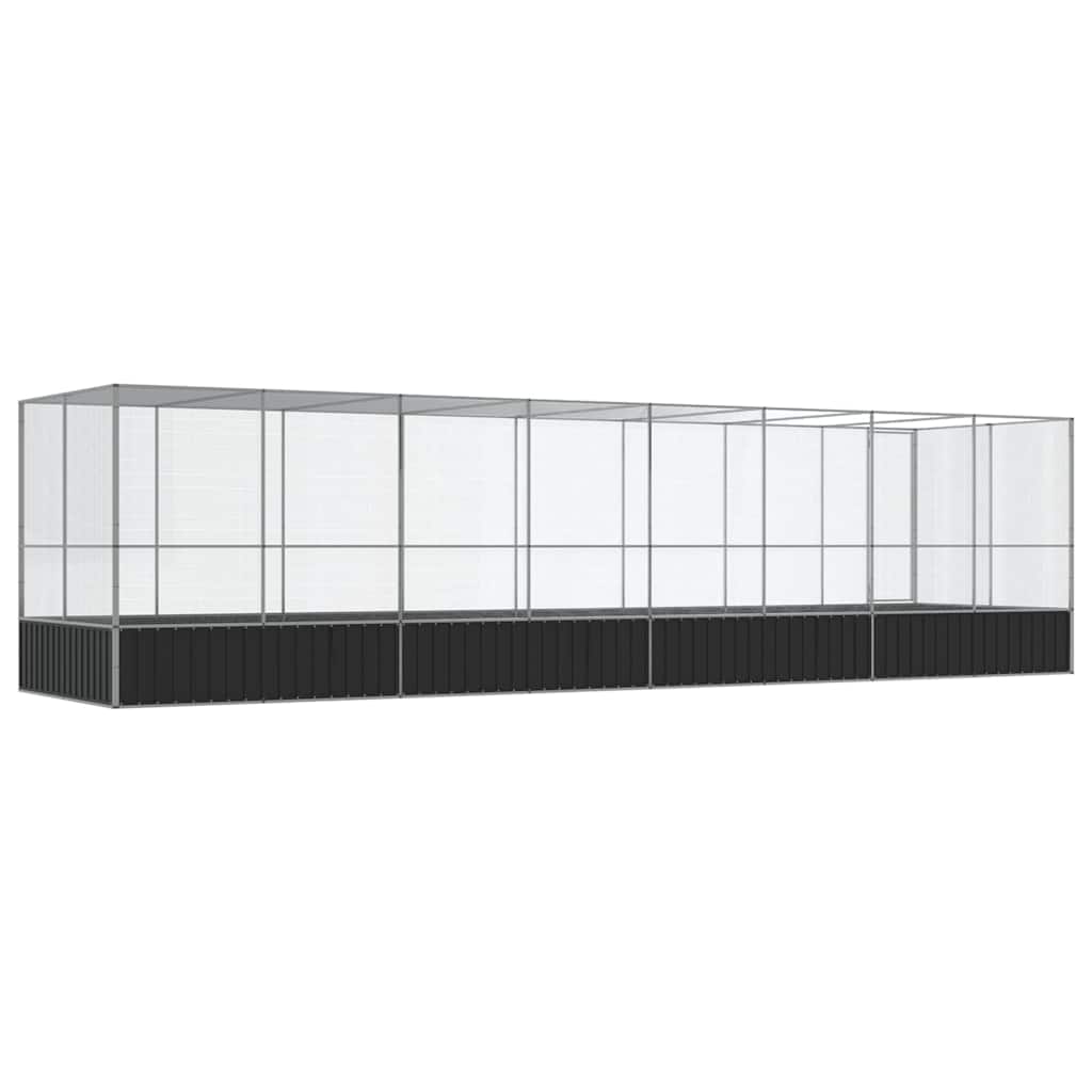 Voliere Silbern 210,5x107x212 cm Stahl