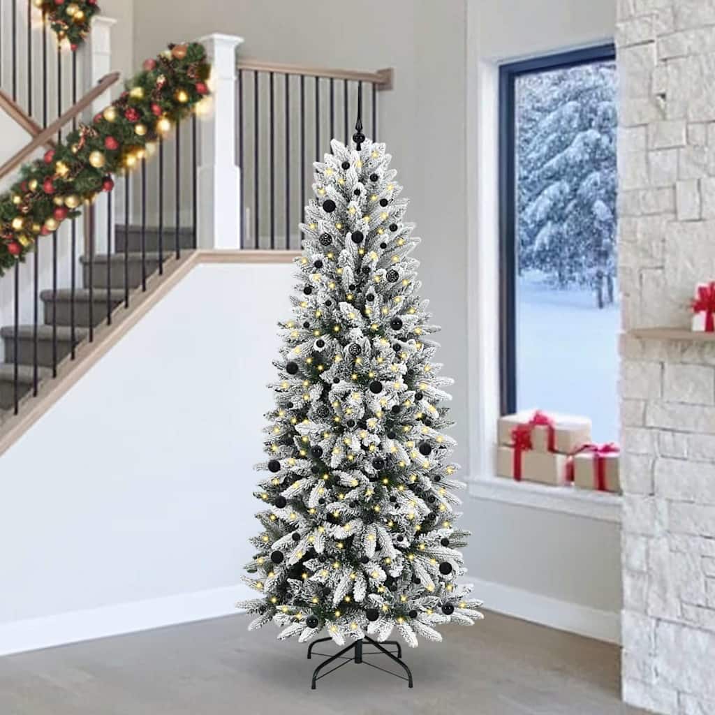 Künstlicher Weihnachtsbaum mit 150 LEDs mit Ständer Weiß 120 cm