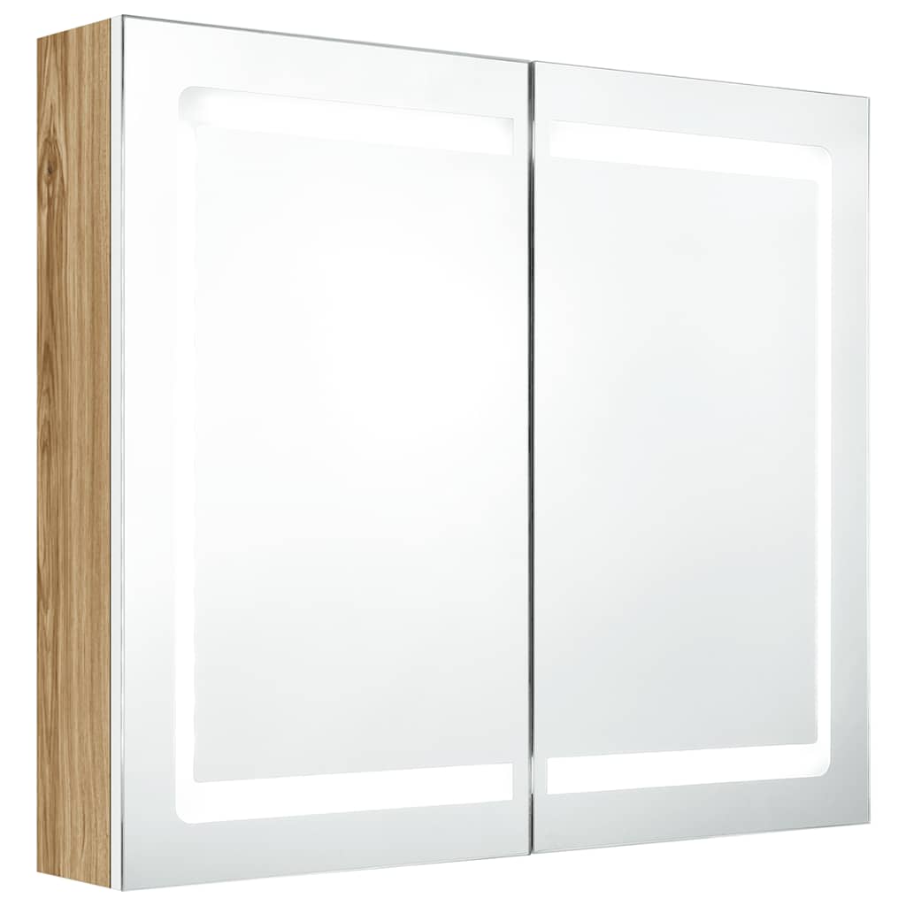 LED-Spiegelschrank fürs Bad Betongrau 80x12x68 cm