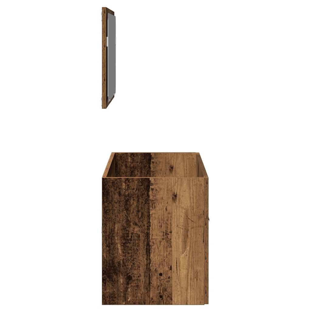 2-tlg. Badmöbel-Set Weiß Holzwerkstoff