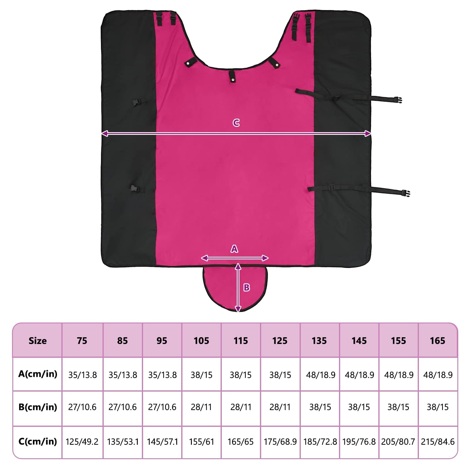 Pferdedecke Dunkelgrün und Schwarz 75 cm Polyester
