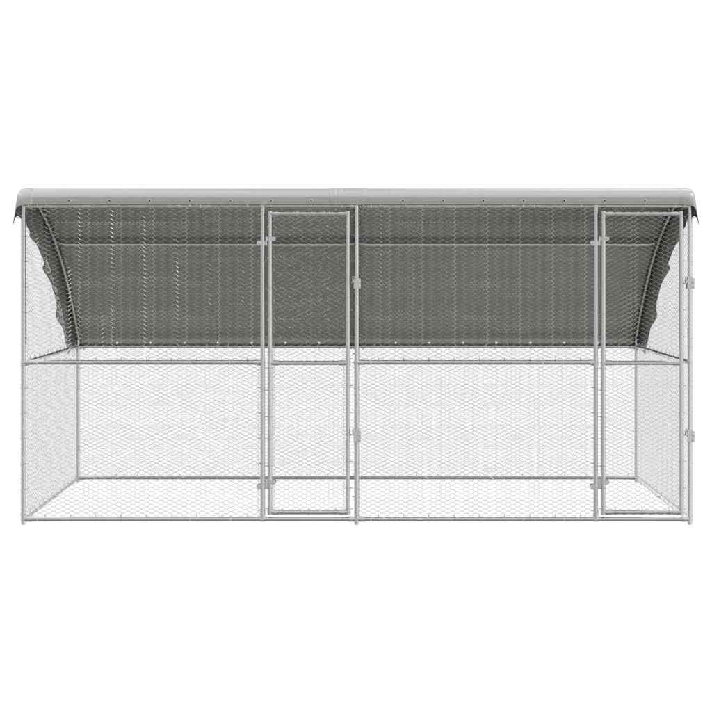 Hühnerkäfig 2 pcs Silber 400 x 200 x 200 cm Verzinkter Stahl