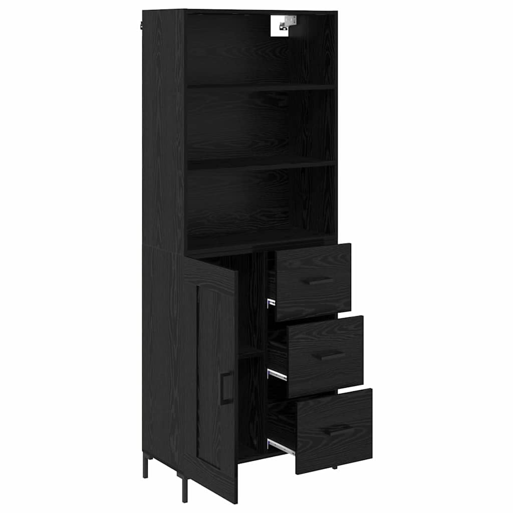 Highboard Hochglanz-Weiß 69,5x34x180 cm Holzwerkstoff