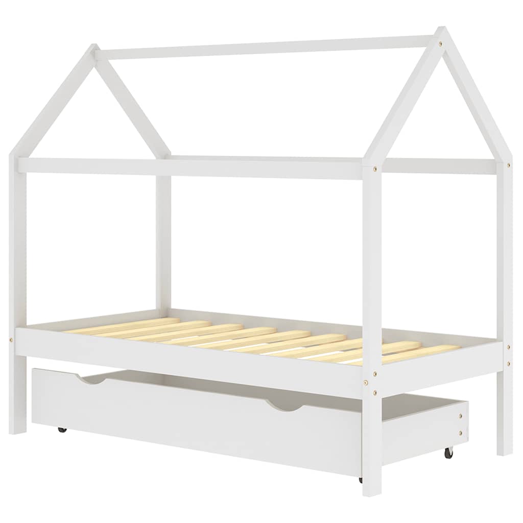 Kinderbett mit Schublade Massivholz Kiefer 70x140 cm