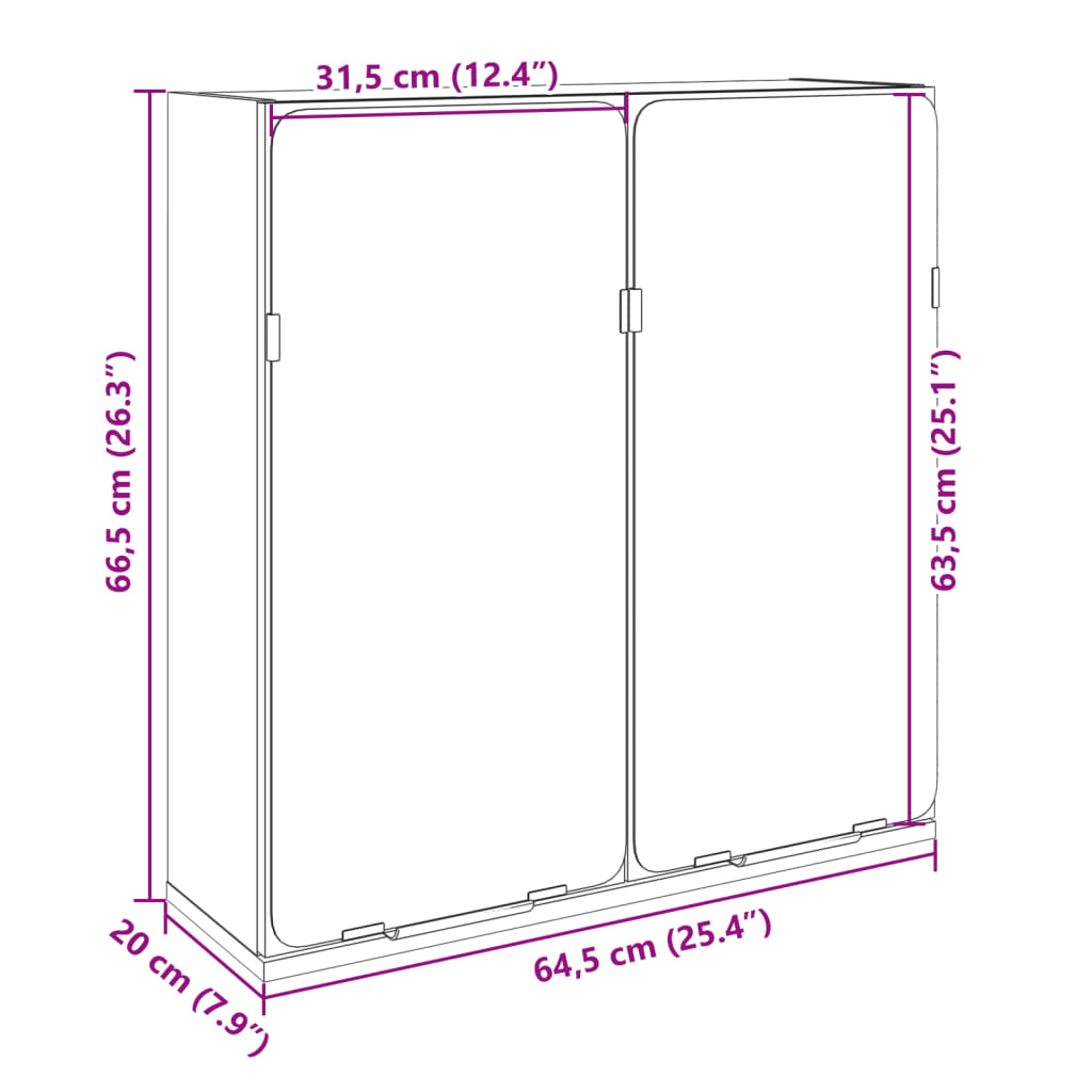Bad-Spiegelschrank Weiß 64x20x67 cm