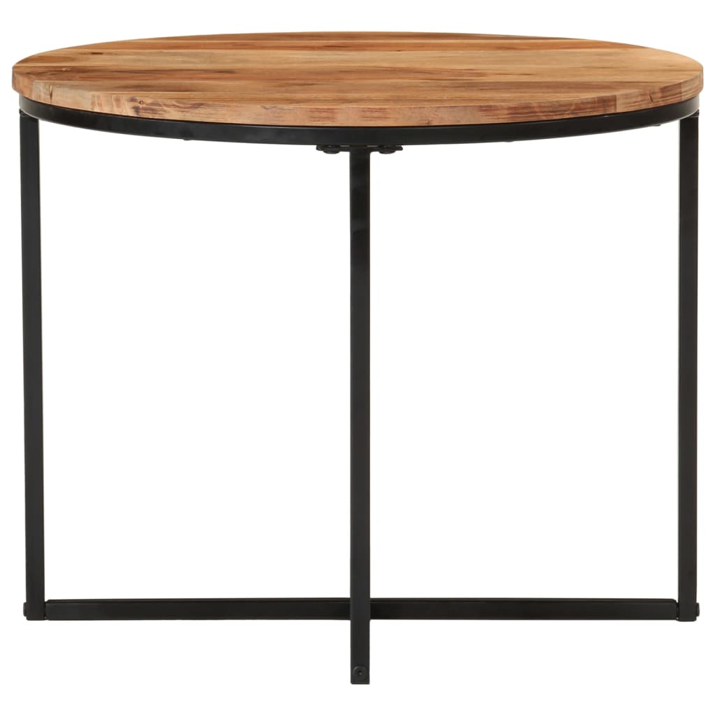 Couchtisch 45x45x35 cm Massivholz Akazie und Eisen