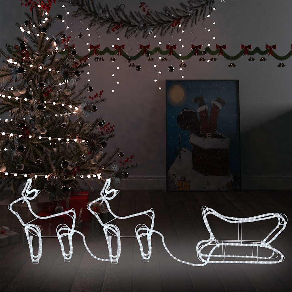 Weihnachtsdekoration Rentiere und Schlitten Outdoor 252 LEDs