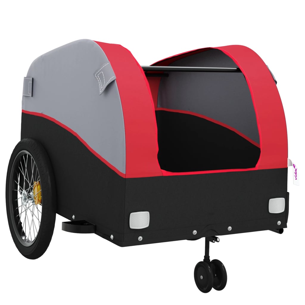Fahrradanhänger Schwarz und Orange 30 kg Eisen