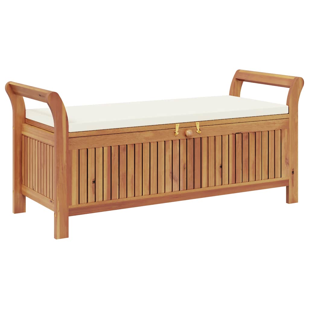 Garten-Truhenbank mit Kissen 91 cm Massivholz Akazie