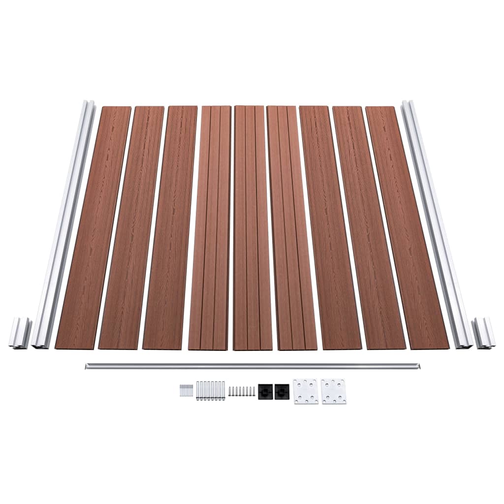 Zaunelement WPC 180x186 cm Schwarz