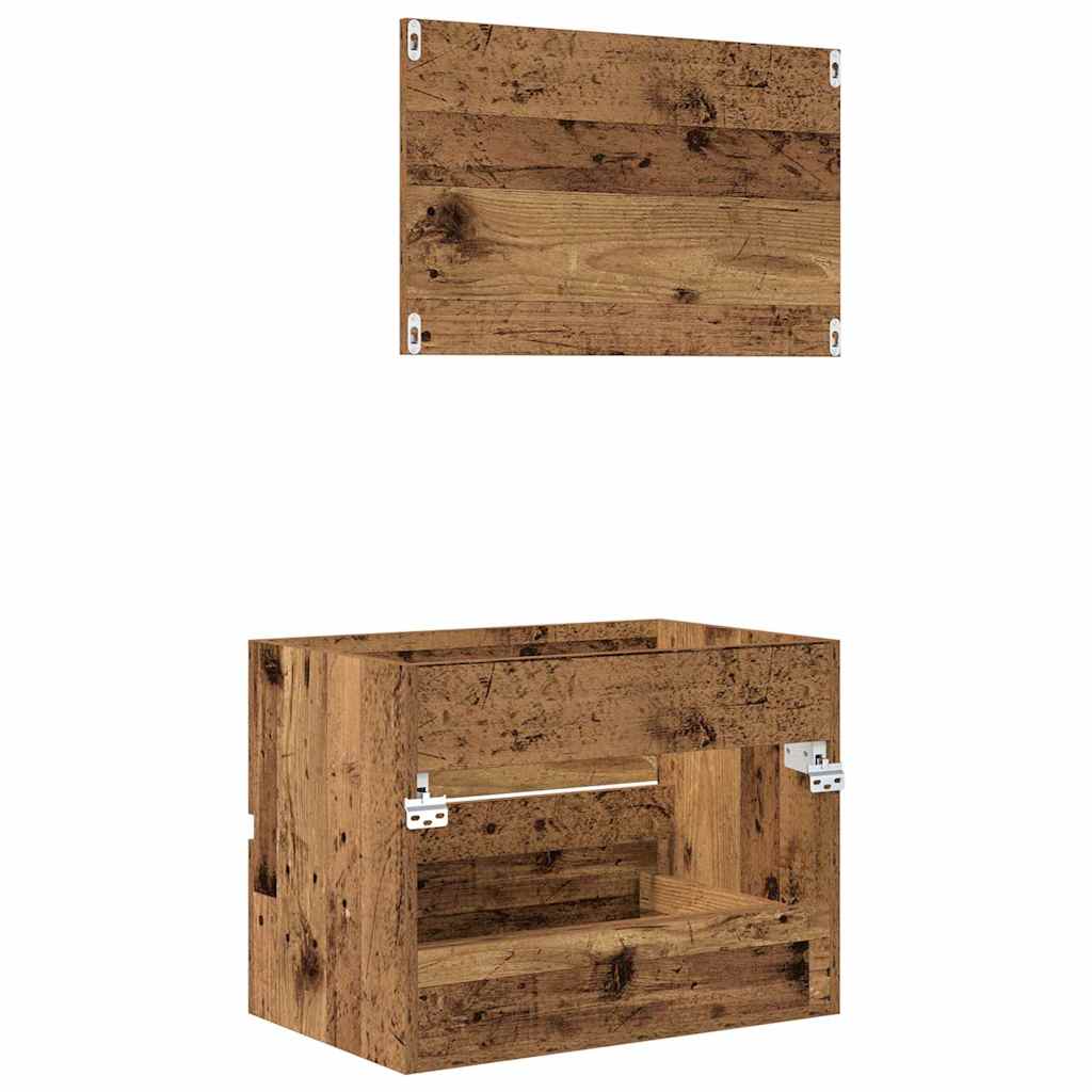 2-tlg. Badmöbel-Set Weiß Holzwerkstoff