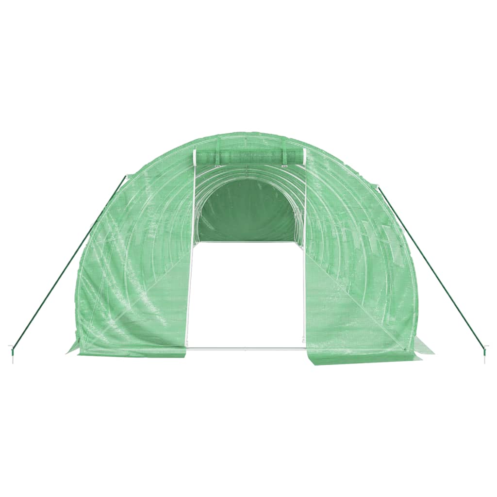 Gewächshaus mit Stahlrahmen Grün 48 m² 16x3x2 m
