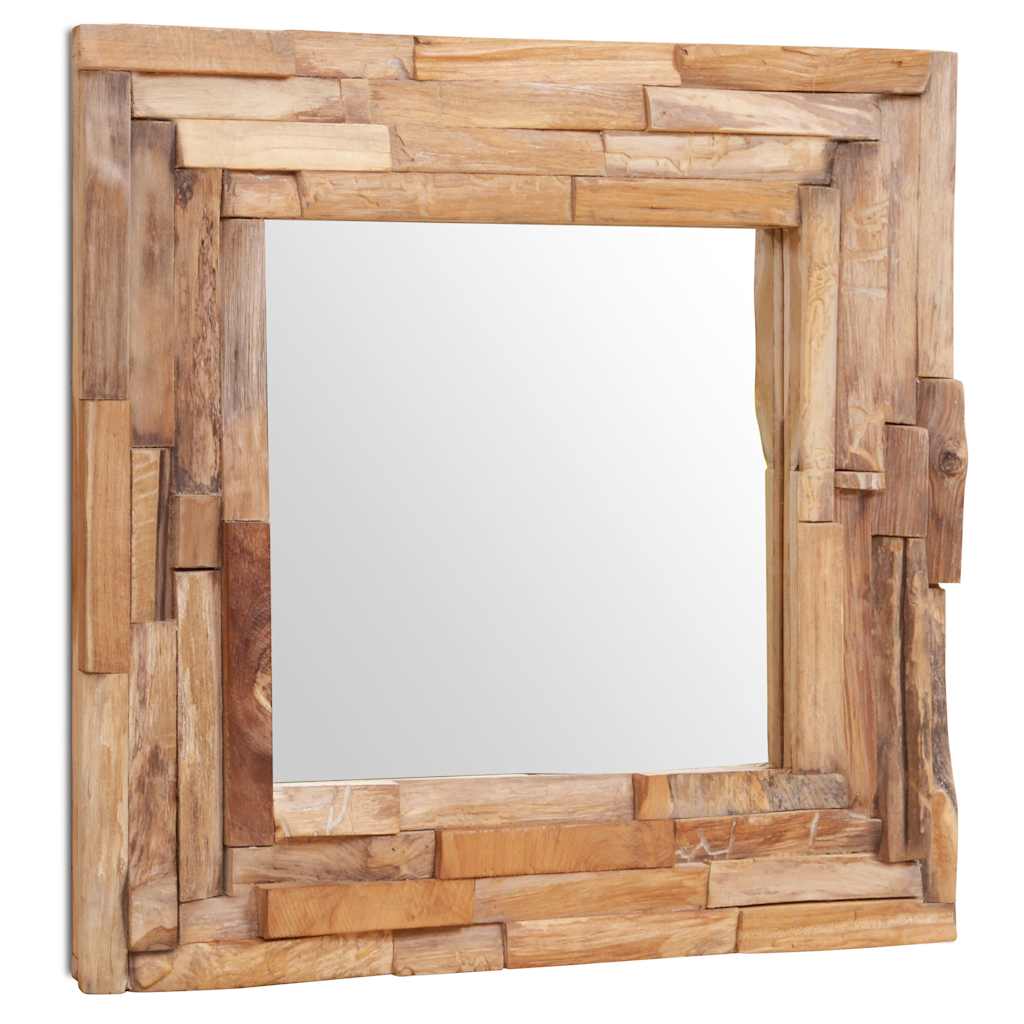 Dekorativer Spiegel Teak 120 x 60 cm Rechteckig