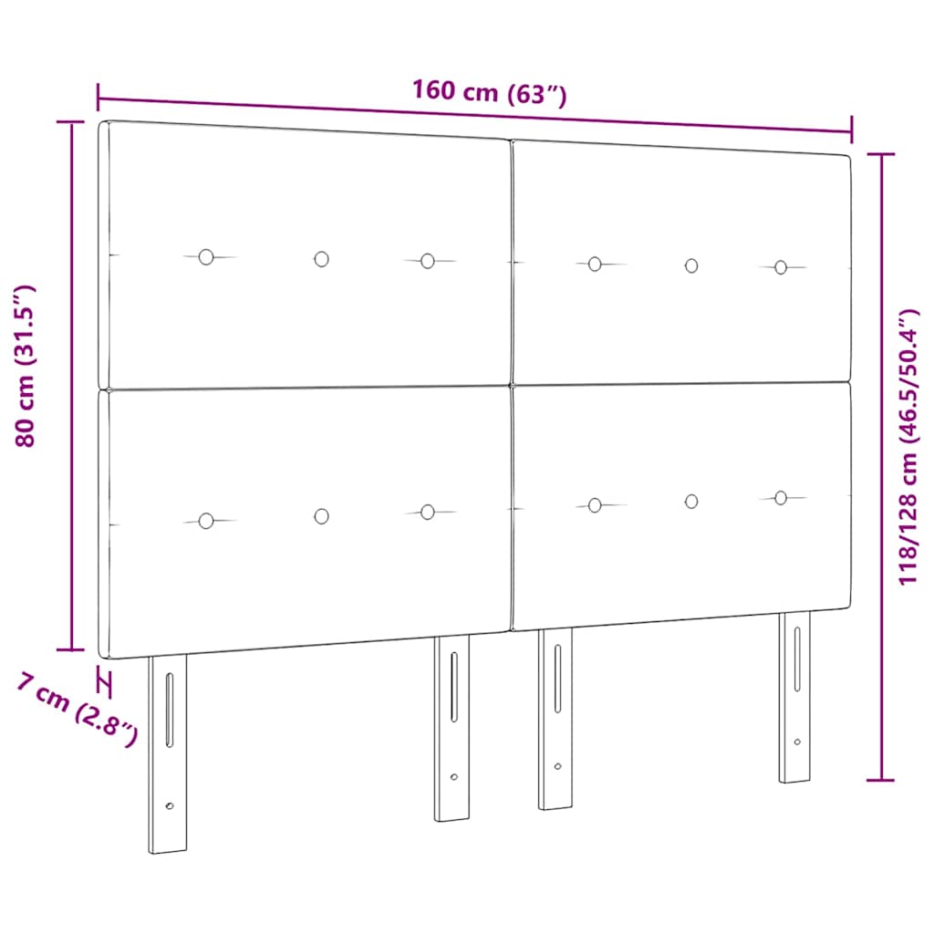 Kopfteil Hellgrau 80 cm Samt