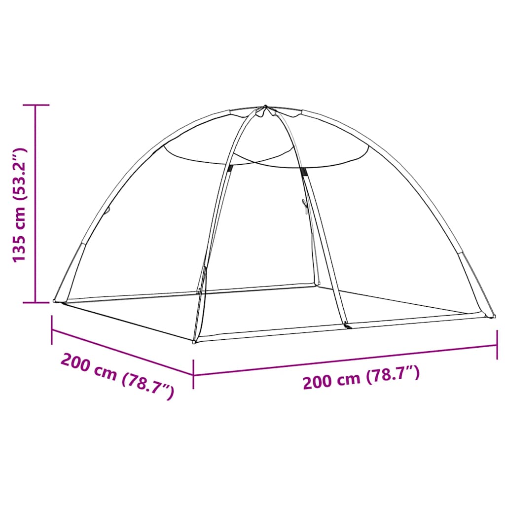 Moskito-Netzzelt Mongolisch 220 Schwarz 200x120x130 cm