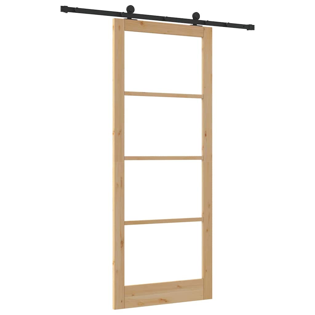 Schiebetür ORKDAL Natürlich und Schwarz 61 x 198,5 cm