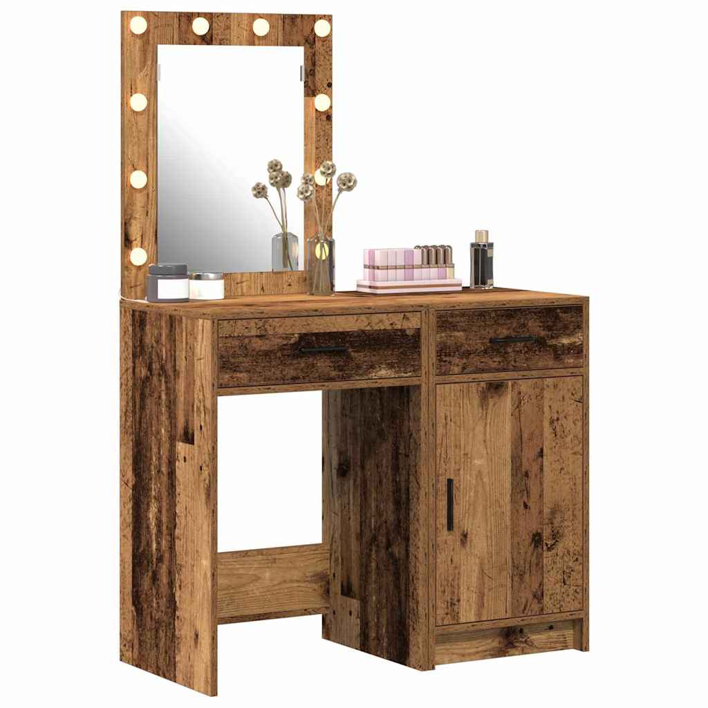 Schminktisch mit Tür 2 pcs Weiß 50 x 41 x 135 cm Holzwerkstoff