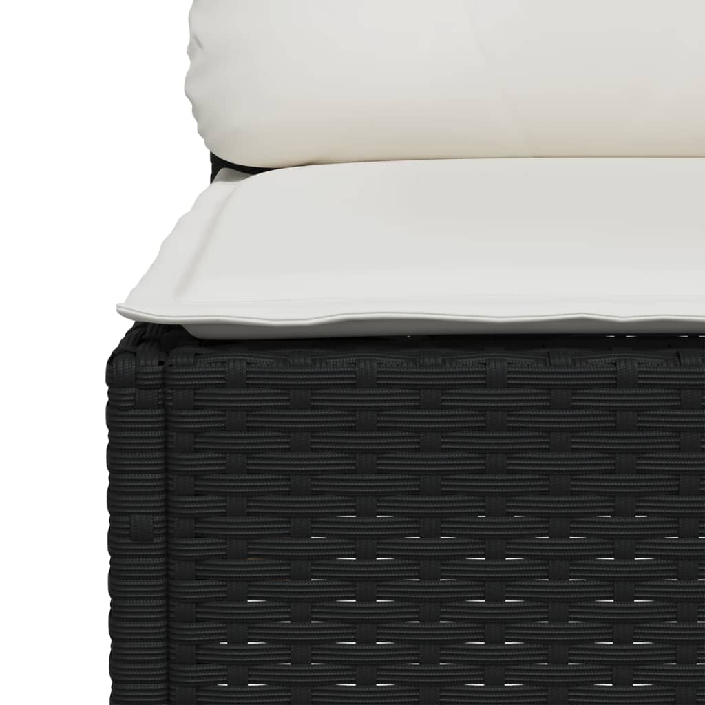 10-tlg. Garten-Sofagarnitur mit Kissen Beige Poly Rattan