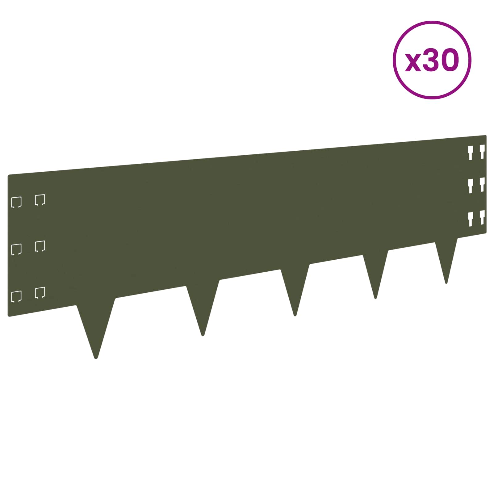 Raseneinfassung 10 pcs 100 x 12 cm Stahl Schwarz