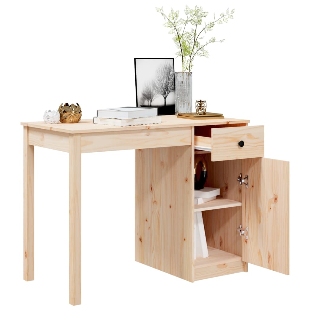 Schreibtisch Wachsbraun 100 x 50 x 74 cm Massives Kiefernholz