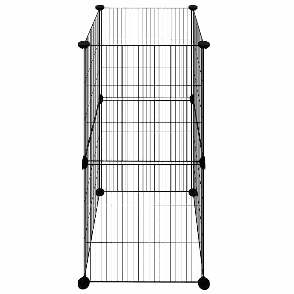 8-tlg. Haustierkäfig mit Tür Schwarz 35x35 cm Stahl