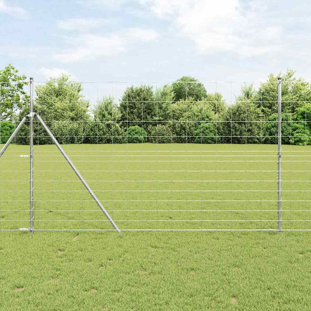 Ground Fix Geschweißter Drahtzaun 25 x 0,8 m Silber Netz