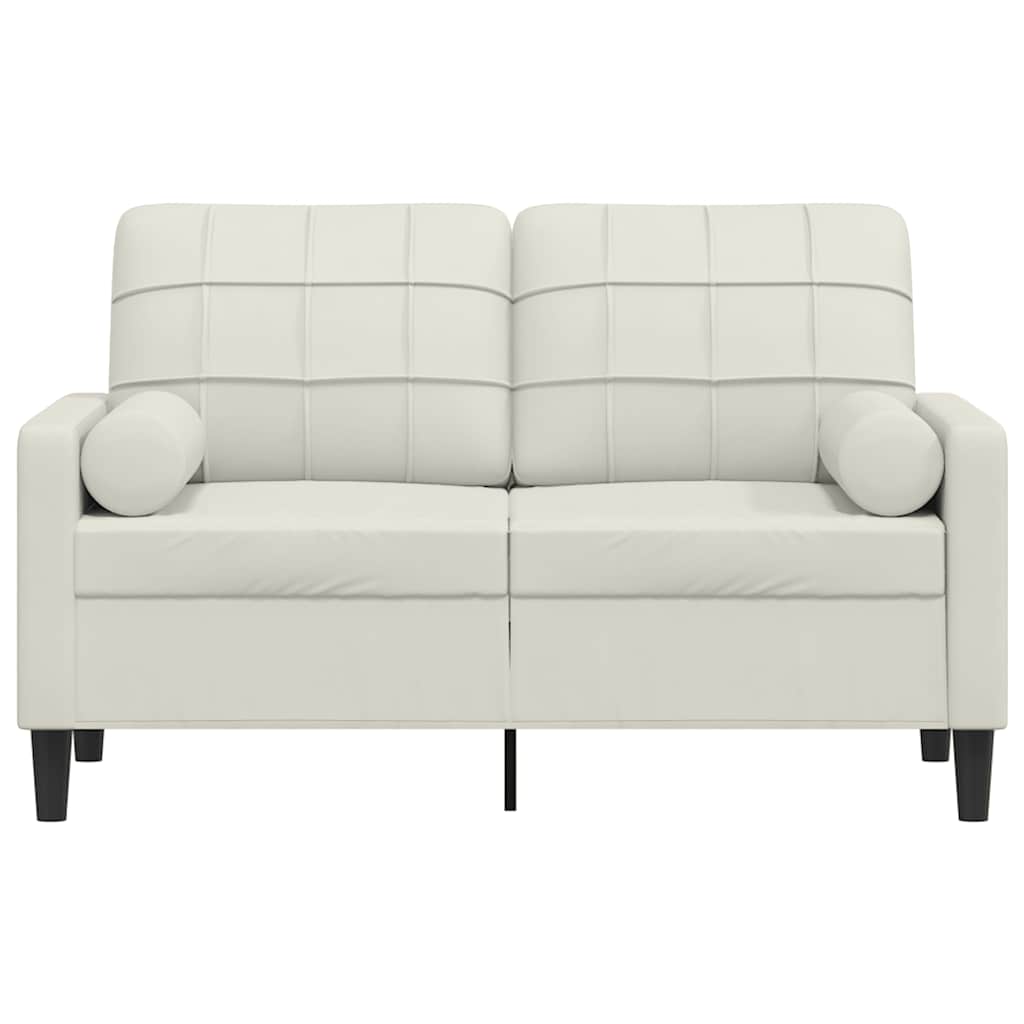 2-Sitzer-Sofa mit Zierkissen Hellgrau 120 cm Samt