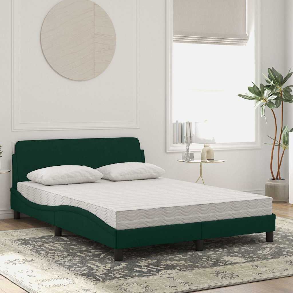 Bett mit Matratze "Dover" Hellgrau 80x200 cm Samt