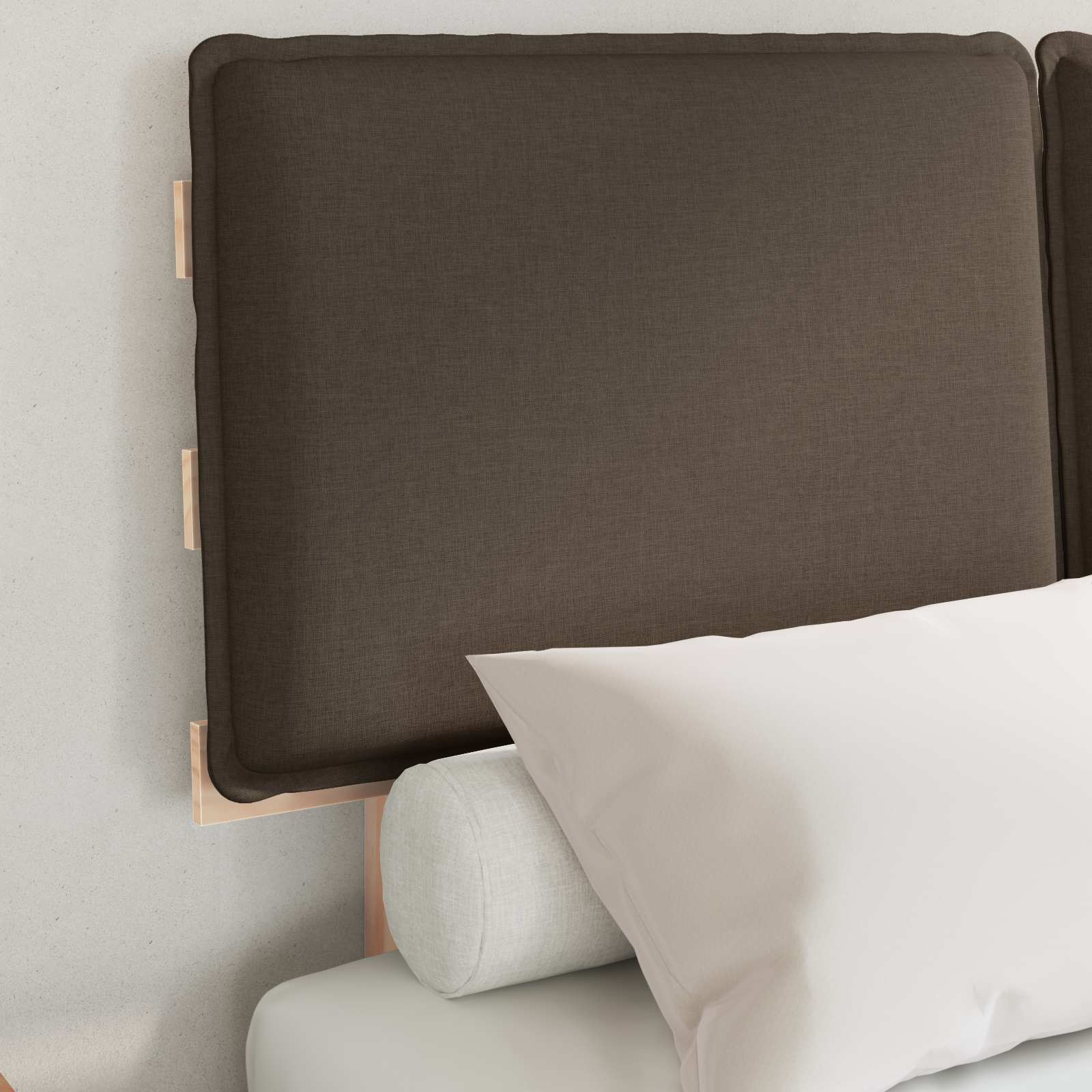Bettgestell mit gepolstertem Kopfteil Hellgrau 200 x 200 cm