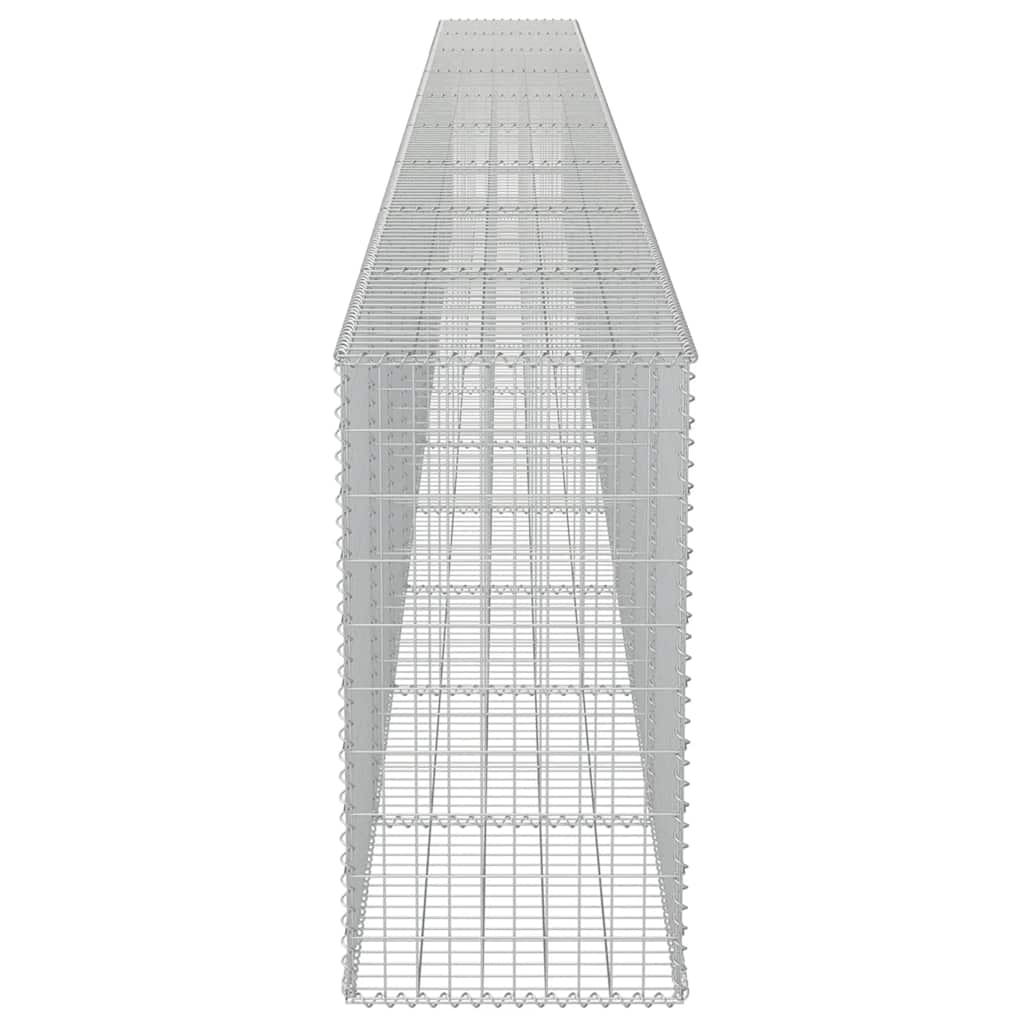 Gabionenwand mit Abdeckung Verzinkter Stahl 20×20×100 cm