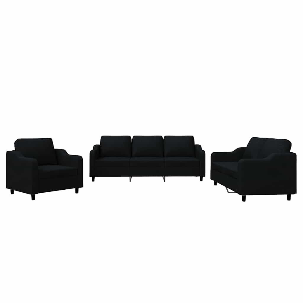 4-tlg. Sofagarnitur mit Kissen Braun Stoff