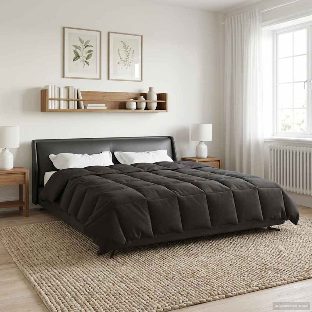 Sommerdecke Gesteppt Anthrazit 135 x 200 cm Mikrofaser