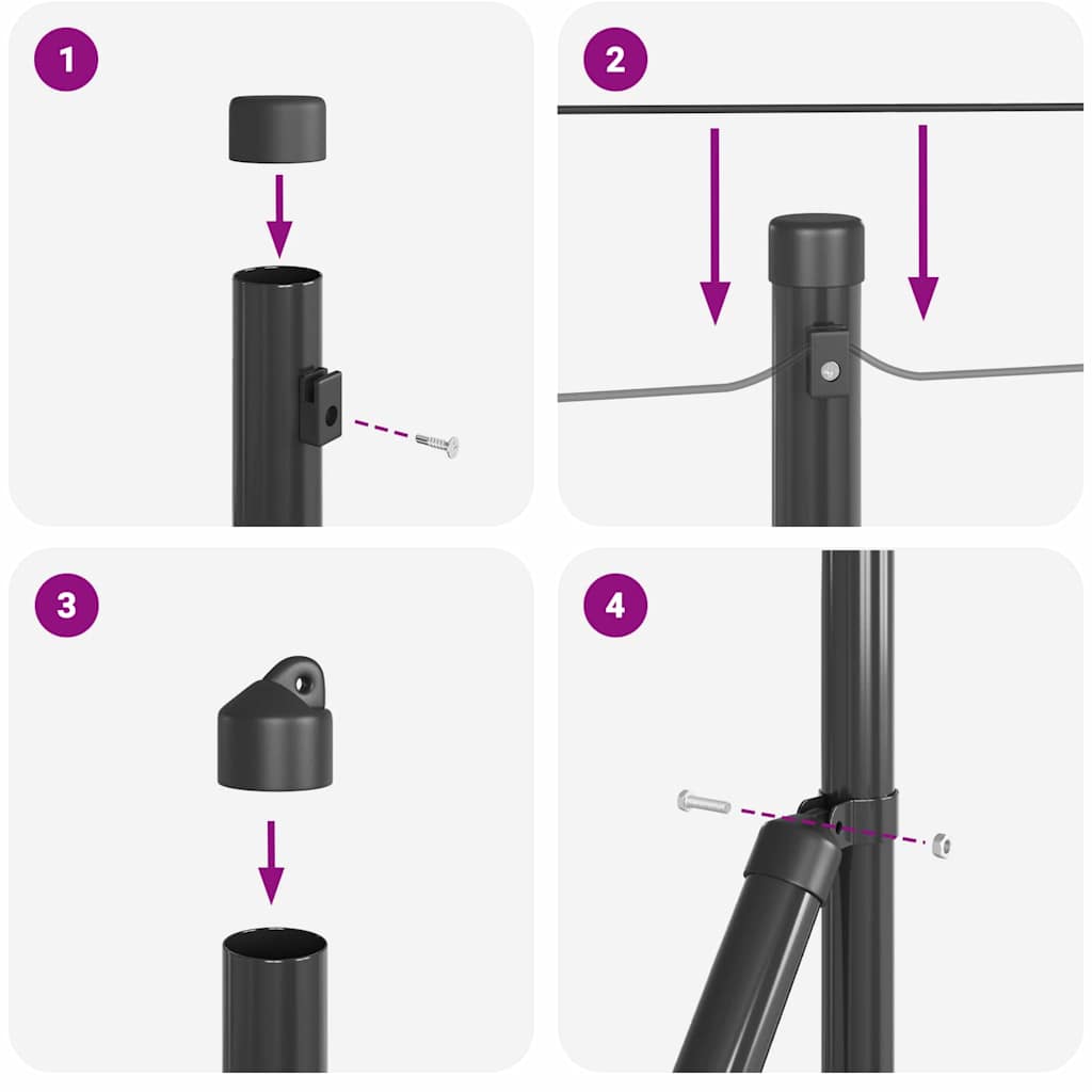 Zaunpfosten mit Einschlaghülse 26 Stk. Grün