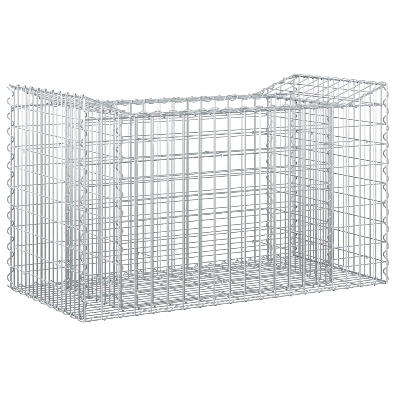 Gabionen-Hochbeet 2 pcs Silber